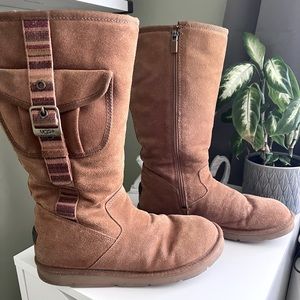 9 - UGG Suede Pocket / Buckle - Fur Lined Winter Boots